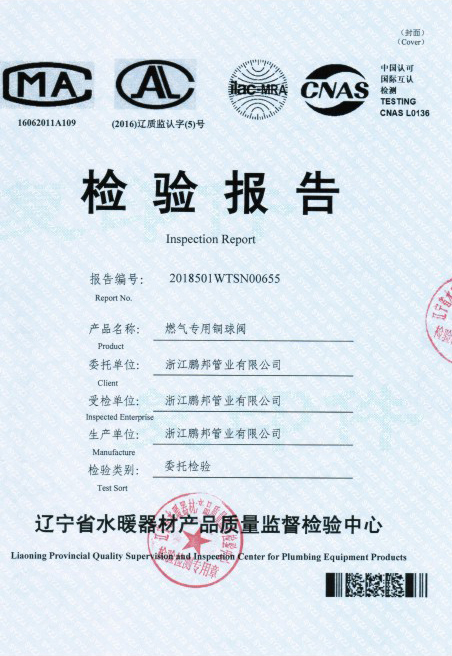 燃氣專用閥檢驗報告